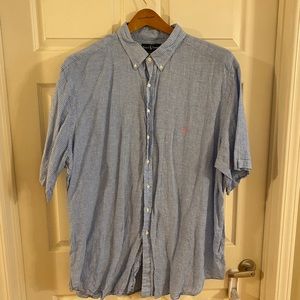 4XLT POLO Ralph Lauren - Blue LINEN Check - classic fit  4X